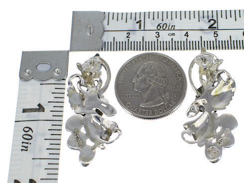 Southwestern Silver Turquoise Flower Post Earrings AX49466